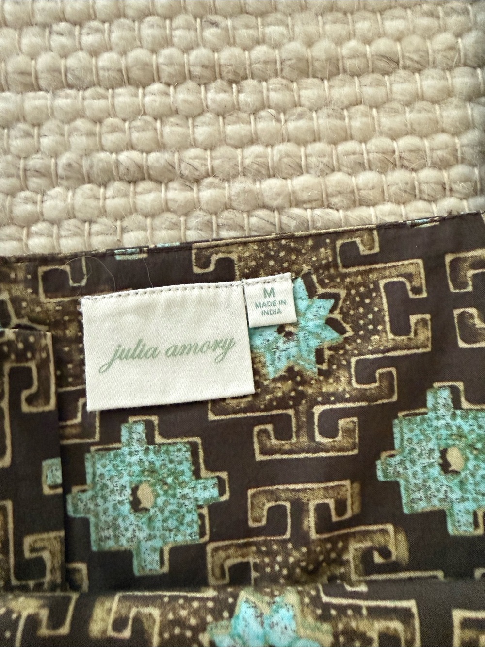 Julia Amory Two-Piece Top & Circle Skirt Set - Brown & Mint - Skirt is S, Top M - Picture 3 of 3